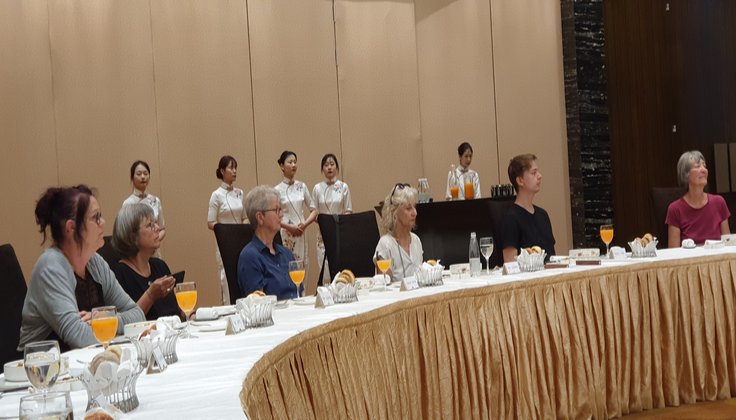 vor dem Mittagessen in Nanjing