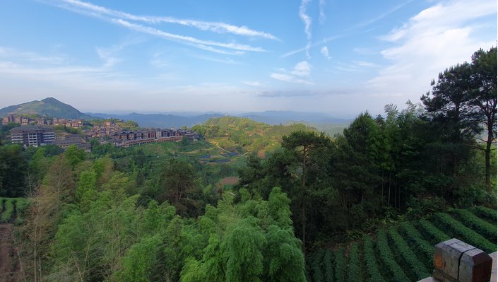 Blick von der Hotelanlage aus